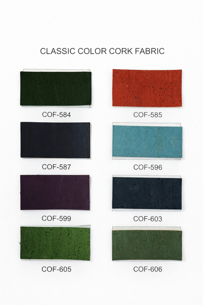 Classic Color Cork Fabric | 8x5cm (3.1x2in) | 16 Piece Sample Pack