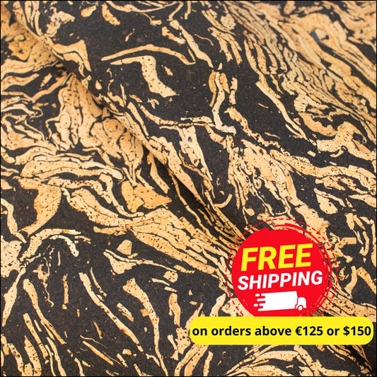 Coffee Swirl: Natural Cork Fabric With Embedded Bean Cof-490 Cork Fabric