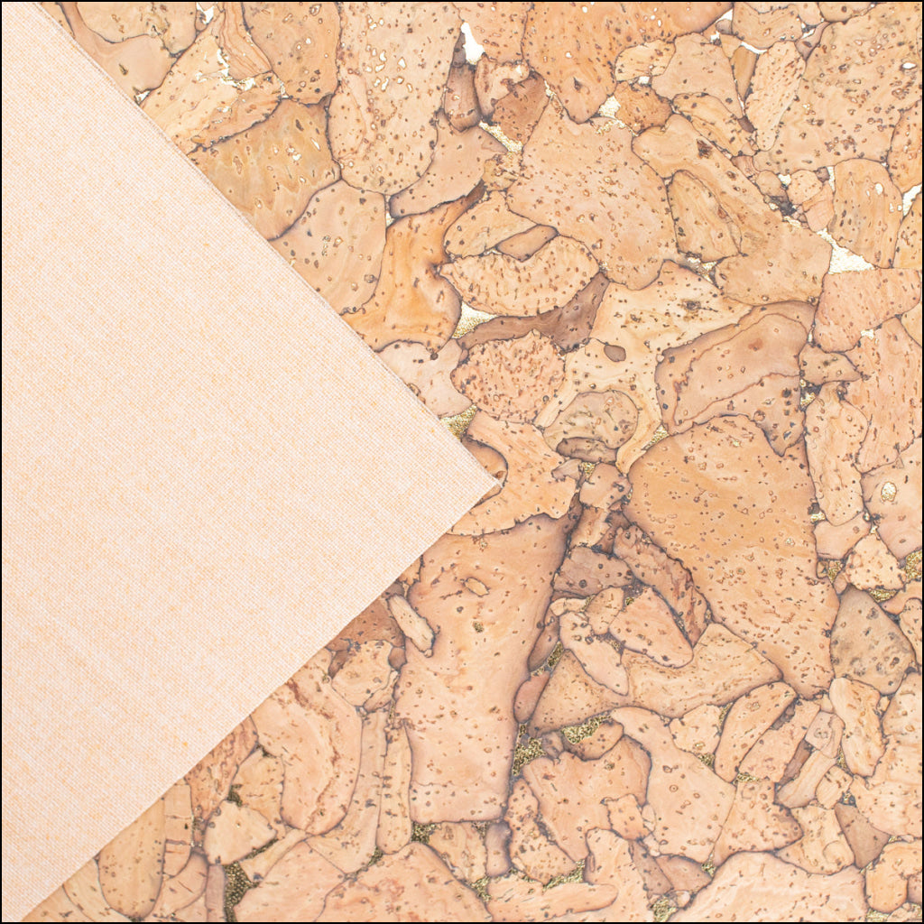 Color Cork Fabric with Gold & Silver Accents Sample – One Piece 14 × 20 cm (5.5 × 7.8 in) SAMPLE-COF-177-A cork fabric