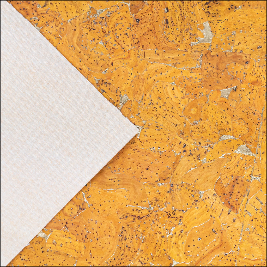 Color Cork Fabric with Gold & Silver Accents Sample – One Piece 14 × 20 cm (5.5 × 7.8 in) SAMPLE-COF-581 cork fabric