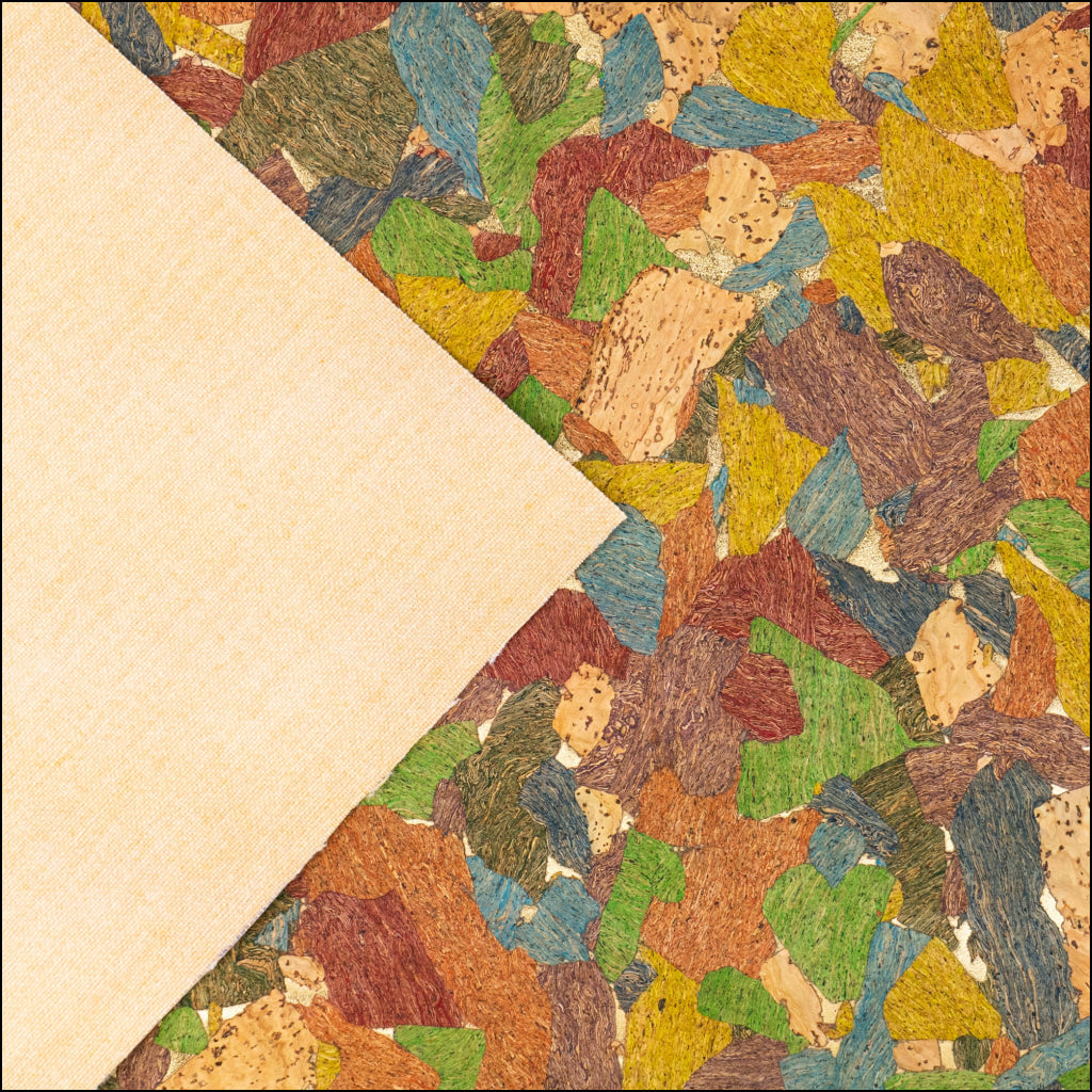 Colorful Mosaic Cork Fabric COF-621 cork fabric