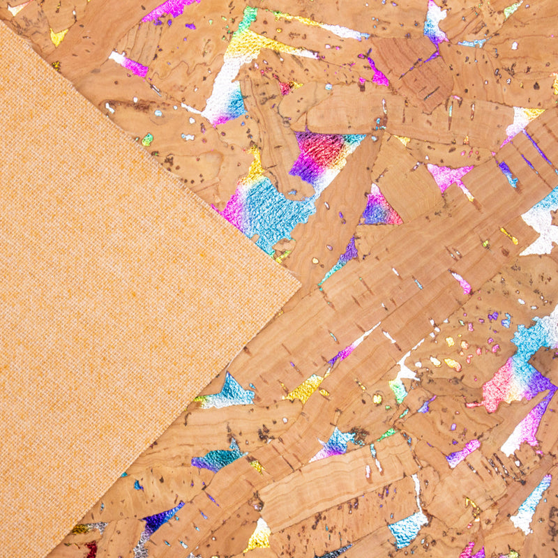 Colorful Textured Cork Fabric With Glitter Accents Cof-575 Cork Fabric