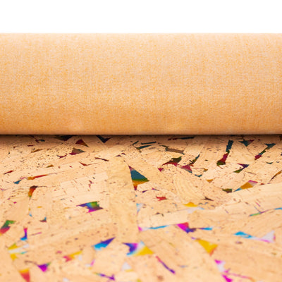 Colorful Textured Cork Fabric With Glitter Accents Cof-575 Cork Fabric