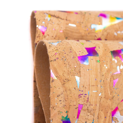 Colorful Textured Cork Fabric With Glitter Accents Cof-575 Cork Fabric