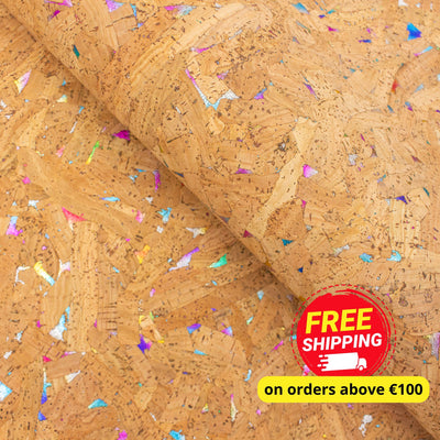 Colorful Textured Cork Fabric With Glitter Accents Cof-575 Cork Fabric