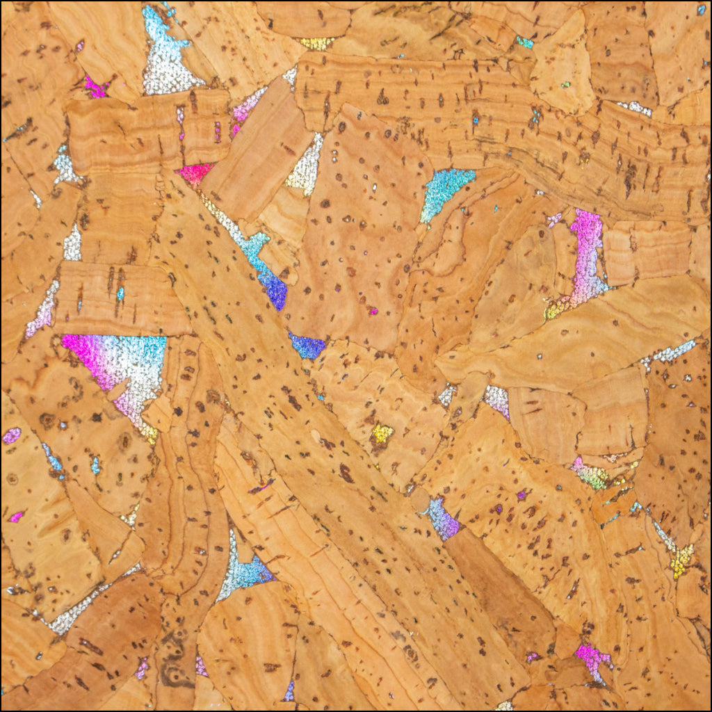 Colorful Textured Cork Fabric With Glitter Accents Cof-575 Cork Fabric