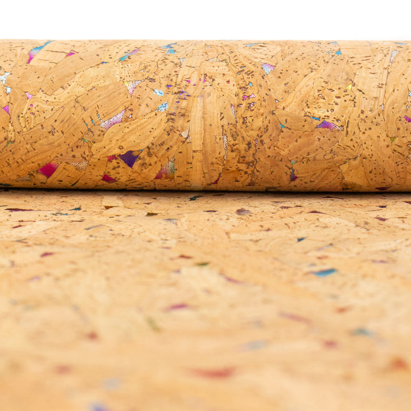 Colorful Textured Cork Fabric With Glitter Accents Cof-575 Cork Fabric