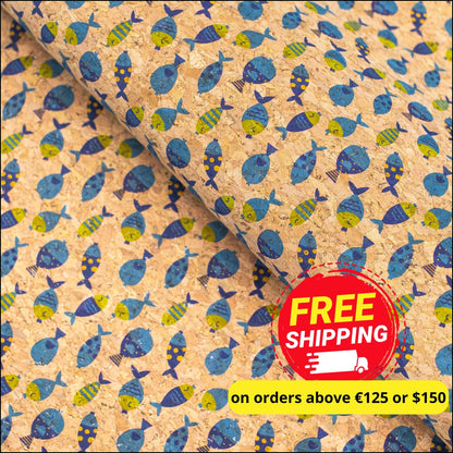 Coral Fishes Cork Fabric- Cof-261-A Cork Fabric