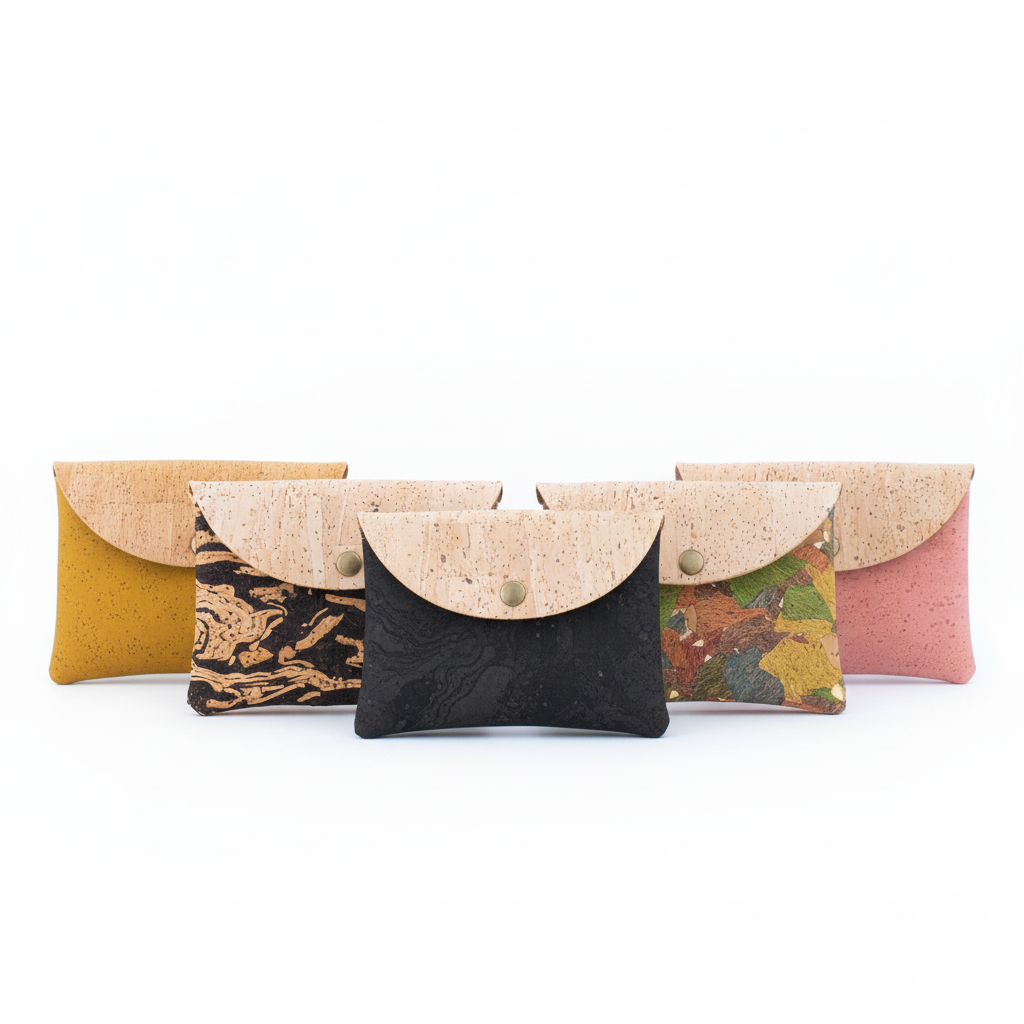 Cork Coin Purse Set — White Background