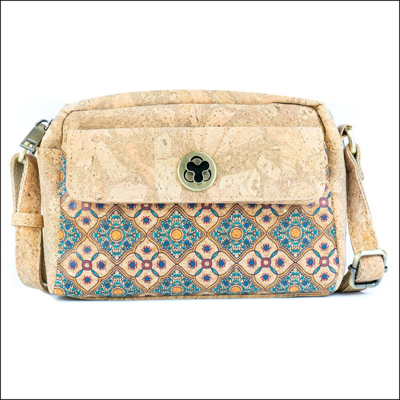 Cork Crossbody Bag – Tiles and Mosaics Print Pattern BAGD-612 A Flash Sales