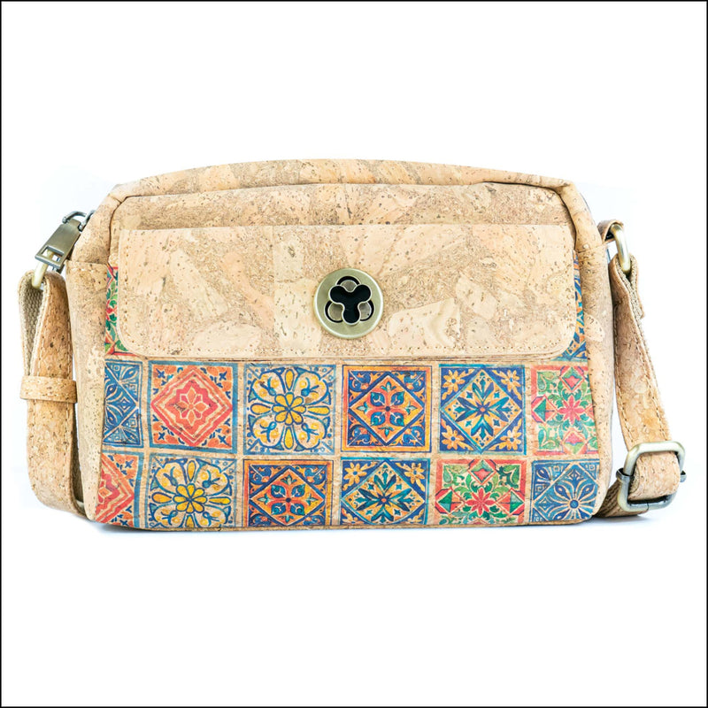 Cork Crossbody Bag – Tiles and Mosaics Print Pattern BAGD-612 D Flash Sales