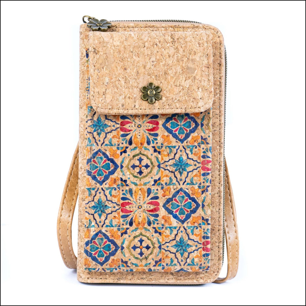 Cork Crossbody Phone Bag Printed Vegan Purse Wallet BAGD-600 B Flash Sales
