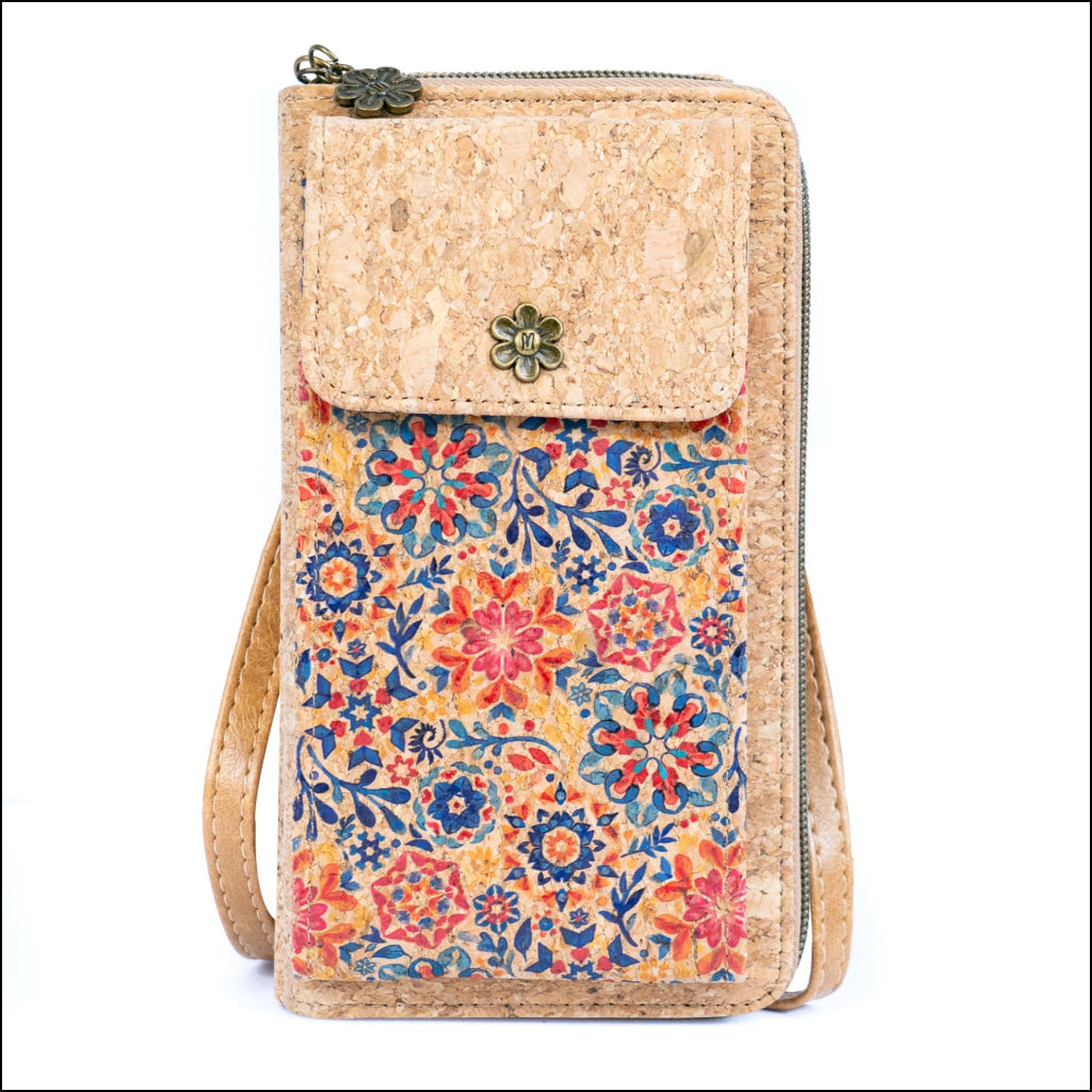 Cork Crossbody Phone Bag Printed Vegan Purse Wallet BAGD-600 C Flash Sales