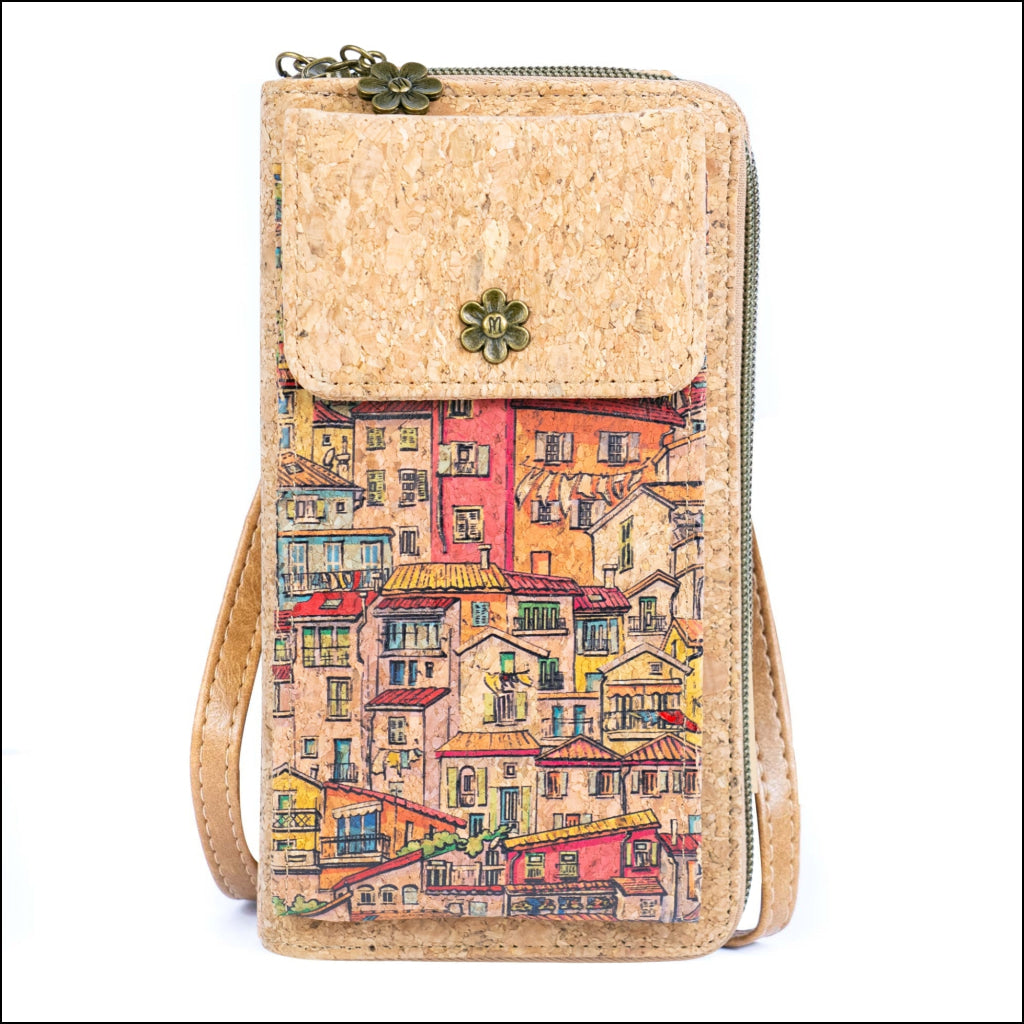 Cork Crossbody Phone Bag Printed Vegan Purse Wallet BAGD-600 D Flash Sales