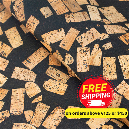 Cork Fabric Blended With Coffee Beans - Natural Material Cof-364-B Cork Fabric