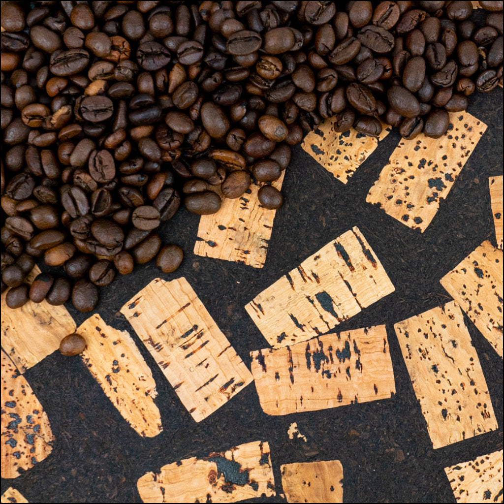 Cork Fabric Blended with Coffee Beans - Natural Cork Material COF-364-B cork fabric