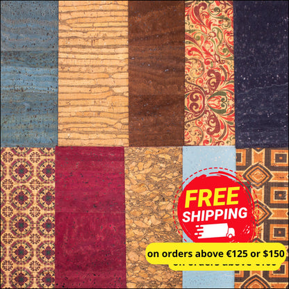 Cork Fabric Sample Random 10Pcs Cork
