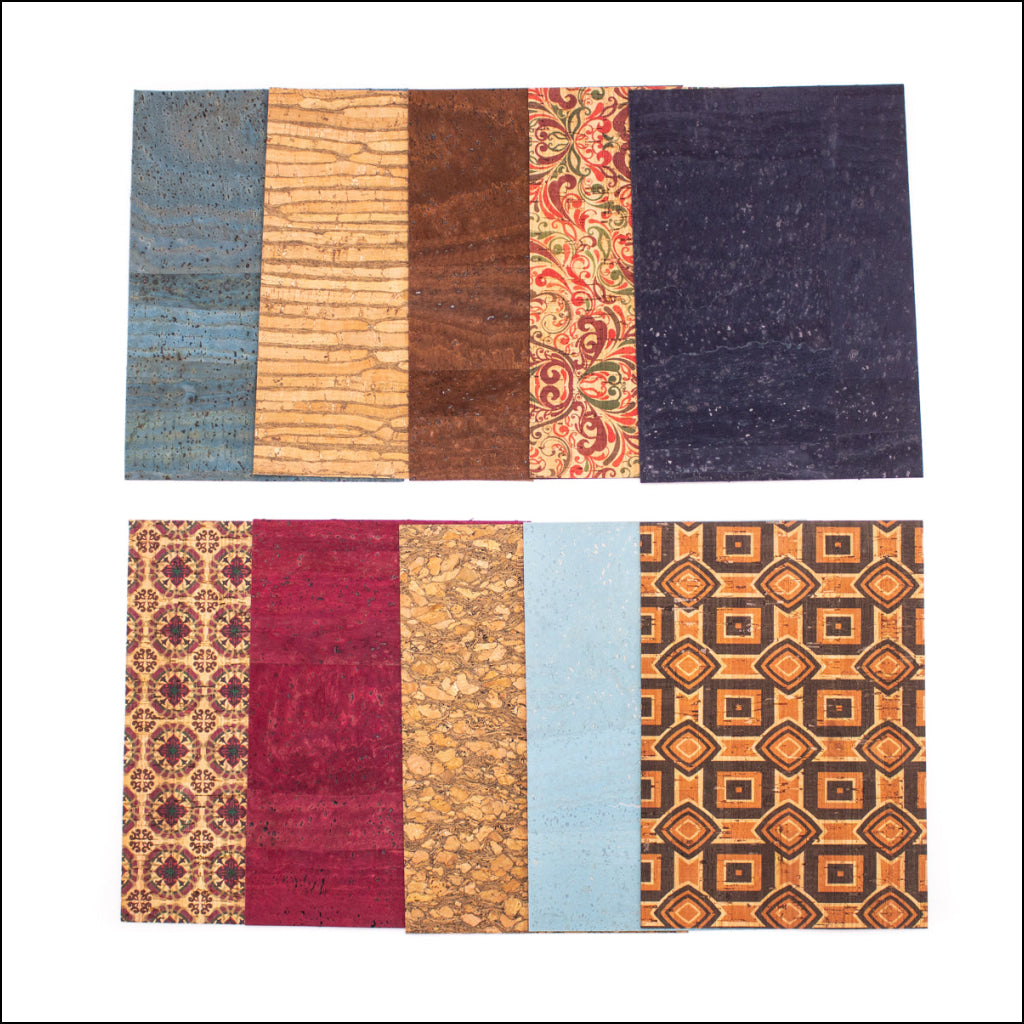 Cork Fabric Sample Random 10Pcs Cork