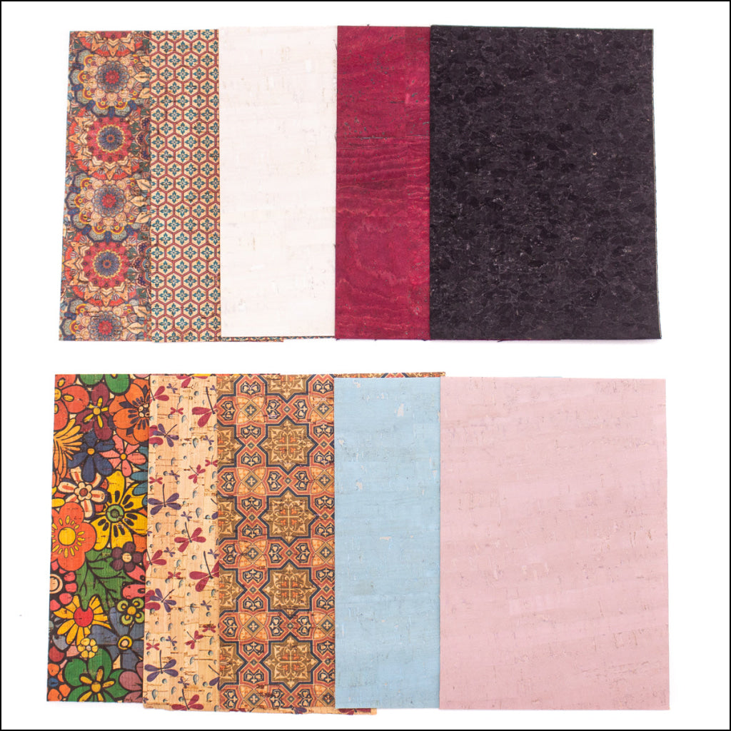 Cork Fabric Sample Random 10Pcs Cork
