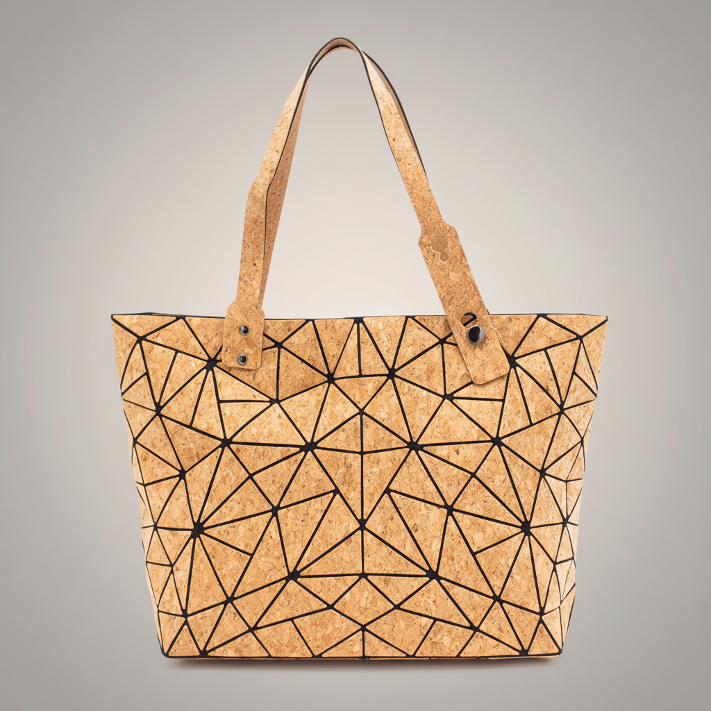 Cork Geometric Tote Bag Professional Photo