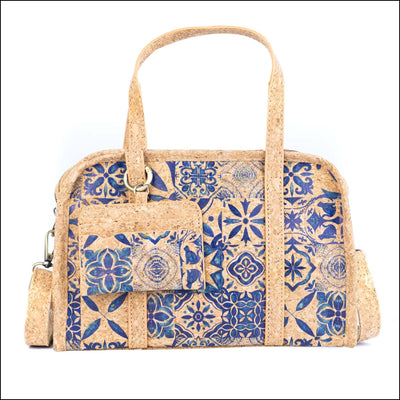 Cork Handbag – Floral & Mosaic Design Eco Friendly Elegance BAGD 342 B Flash Sales