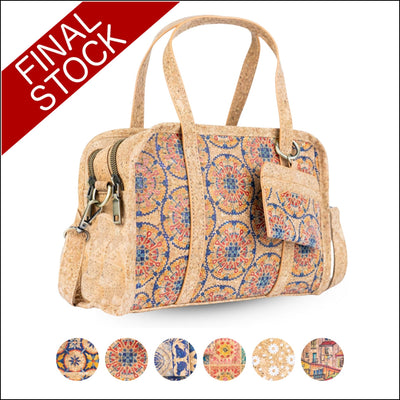 Cork Handbag – Floral & Mosaic Design Eco Friendly Elegance BAGD 342 Flash Sales