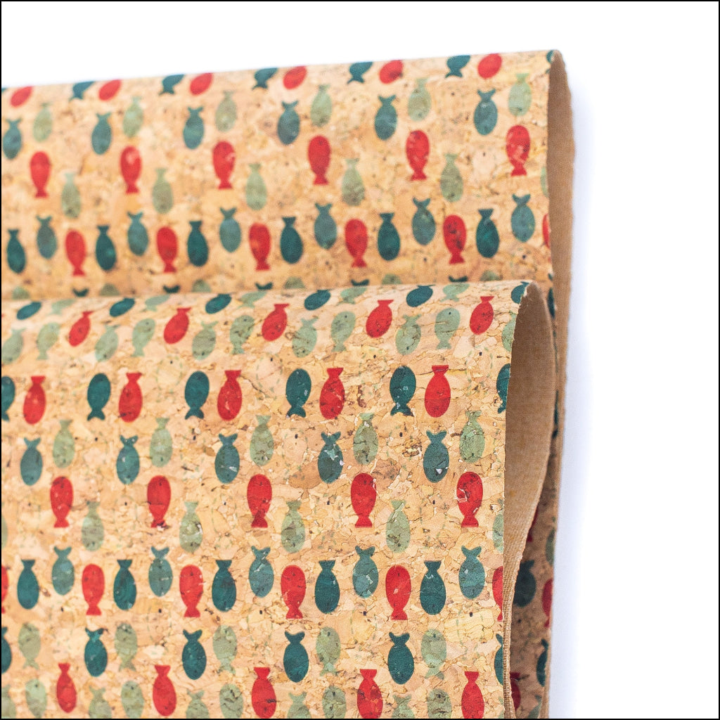 Cute Pop Fish Print Cork Fabric- Cof-201 Cork Fabric