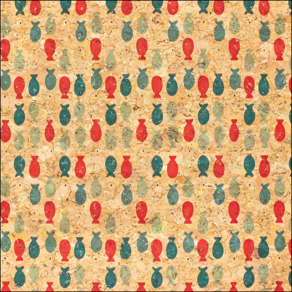 Cute Pop Fish Print Cork Fabric- Cof-201 Cork Fabric