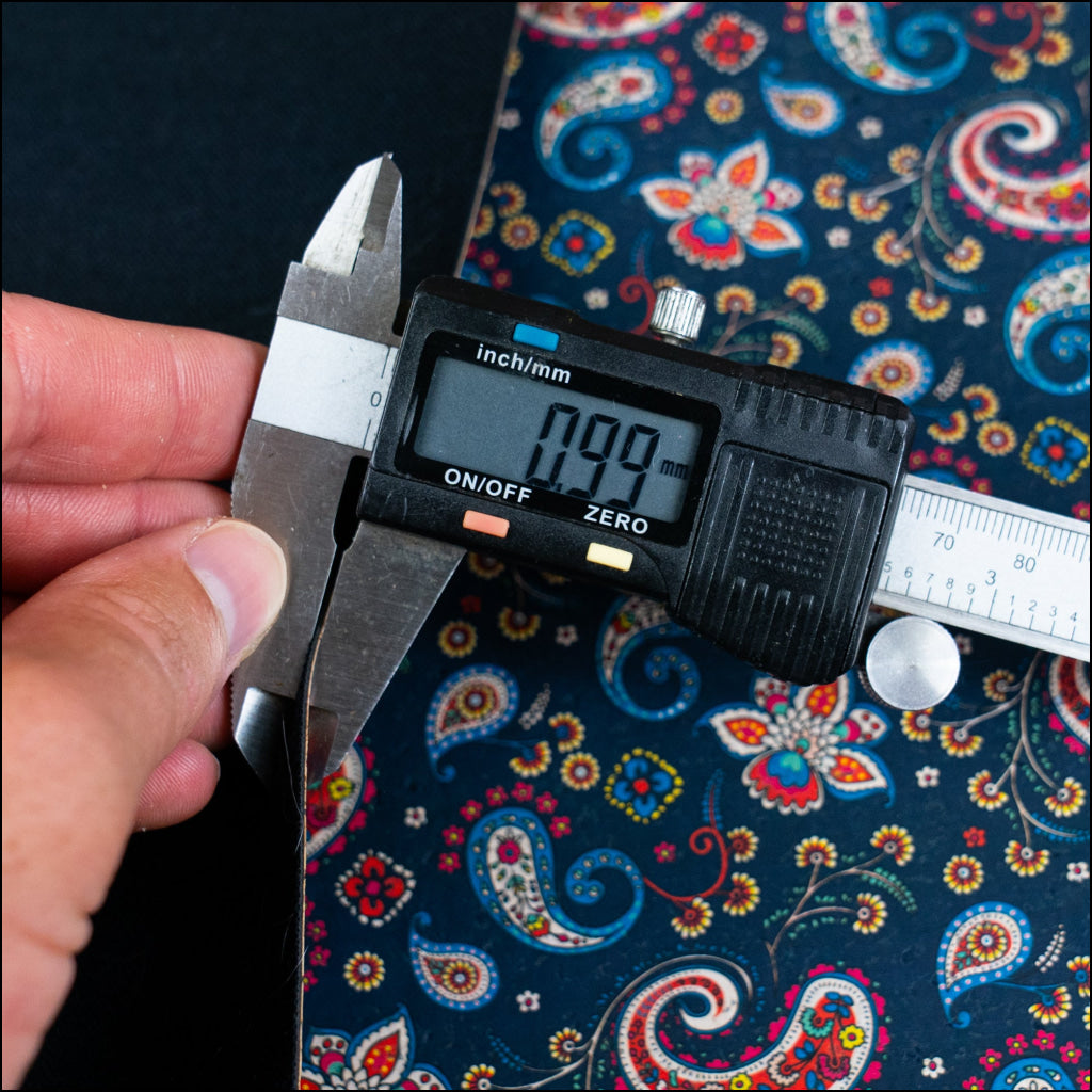 Dark Blue Paisley Cork Fabric COF-620 cork fabric