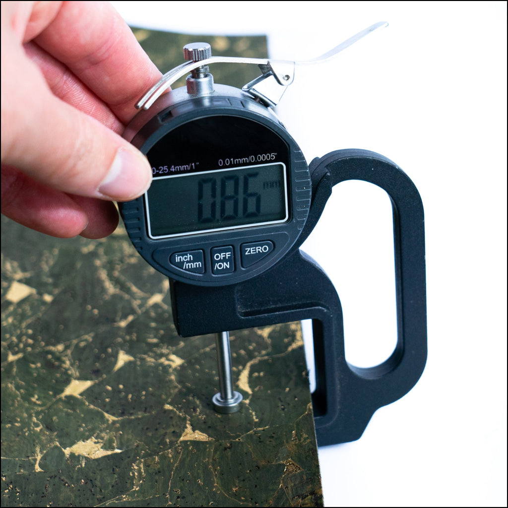 Dark Green With Gold 0.86Mm Thick Cork Fabric Black Backing Cof-544 Cork Fabric