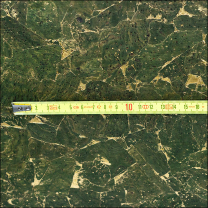 Dark Green With Gold 0.86Mm Thick Cork Fabric Black Backing Cof-544 Cork Fabric