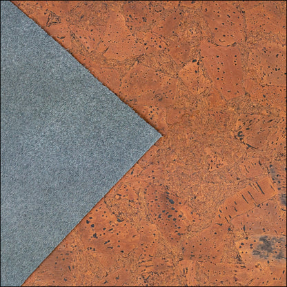 Dark Orange-Brown Cork Fabric In Block Style 0.99 Thickness Cof-589 Cork Fabric