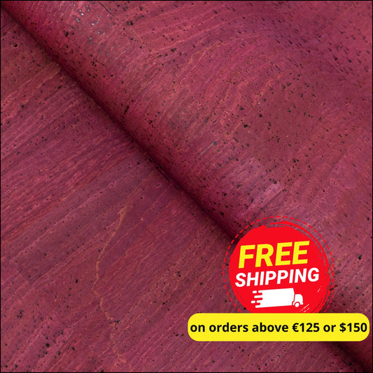 Dark Red Cork Fabric With Black Backing 0.80Mm Thickness Cof - 530 - C Cork Fabric