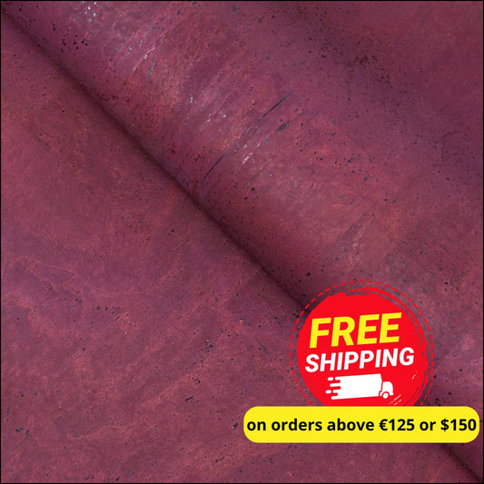 Dark Red Cork Fabric With Black Backing 0.88Mm Thickness Cof - 530 - A Cork Fabric