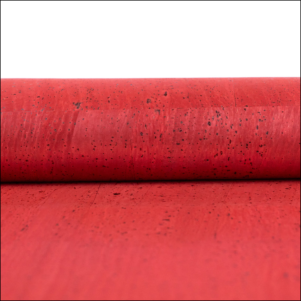 Dark Red Solid Cork Fabric With Black Backing 0.79Mm Thickness Cof - 529 - B Cork Fabric