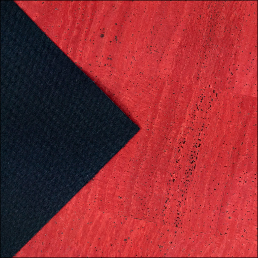 Dark Red Solid Cork Fabric With Black Backing 0.79Mm Thickness Cof - 529 - B Cork Fabric