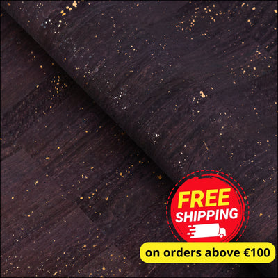 Dark Wine Cork Fabric with Gold Flecks COF-656 cork fabric