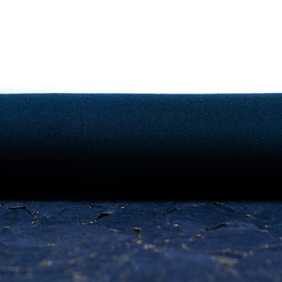 Deep Blue With Gold 0.81Mm Thick Cork Fabric Black Backing Cof-542 Cork Fabric