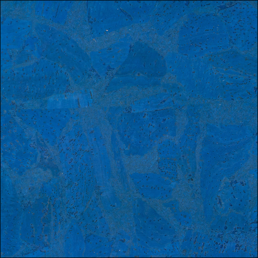 Deep Navy Blue Block Cork Fabric With Black Microfiber Backing 0.75Mm Thickness Cof - 527 Cork