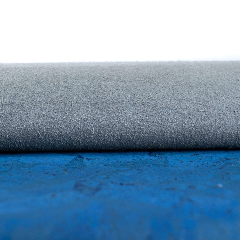 Deep Navy Blue Block Cork Fabric With Black Microfiber Backing 0.75Mm Thickness Cof - 527 Cork