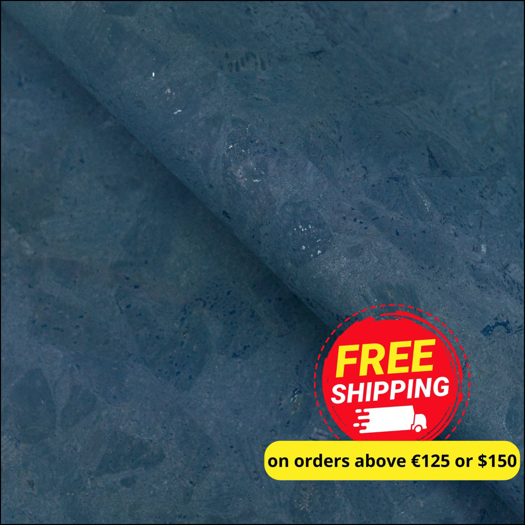Deep Ocean Blue Cork Fabric Cof-495 Cork Fabric