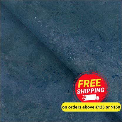 Deep Ocean Blue Cork Fabric Cof-495 Cork Fabric