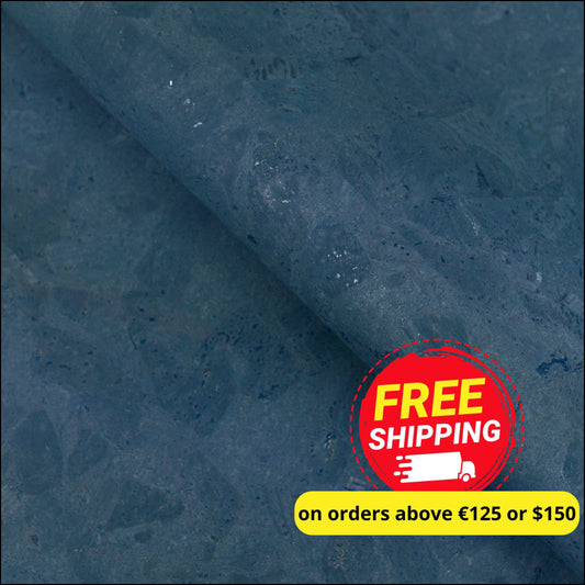 Deep Ocean Blue Cork Fabric Cof-495 Cork Fabric