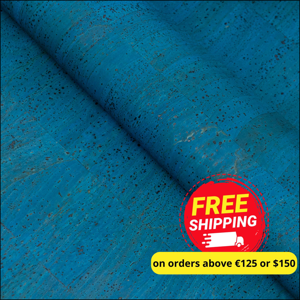 Deep Ocean Blue Cork Fabric Cof-603 Cork Fabric