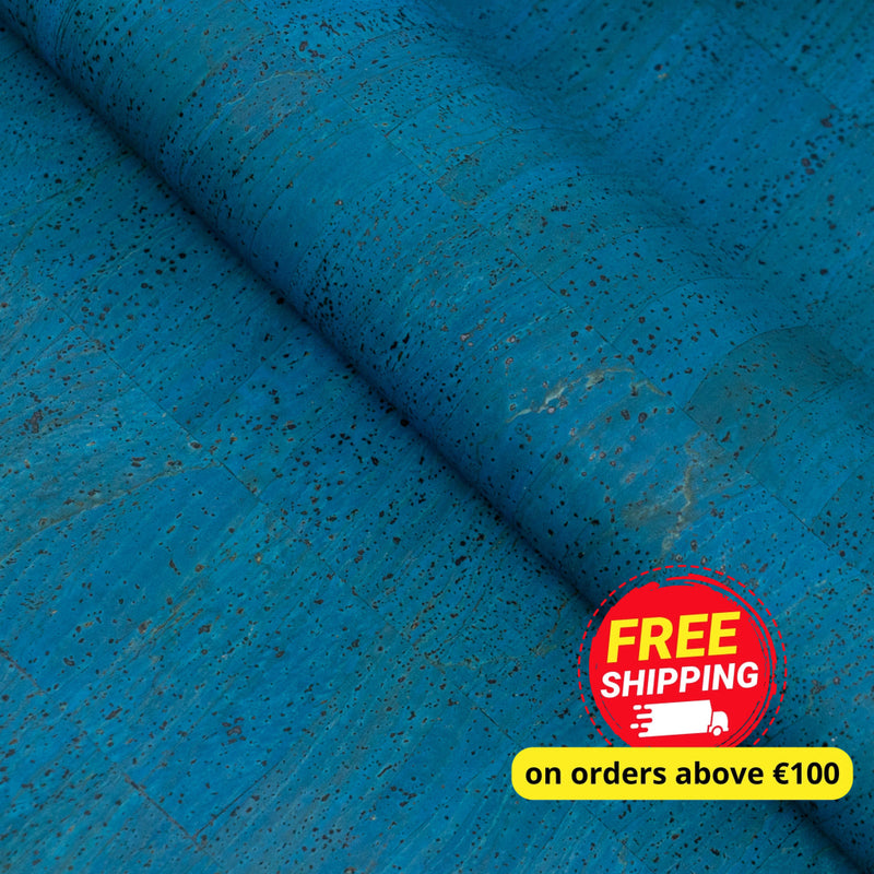 Deep Ocean Blue Cork Fabric Cof-603 Cork Fabric