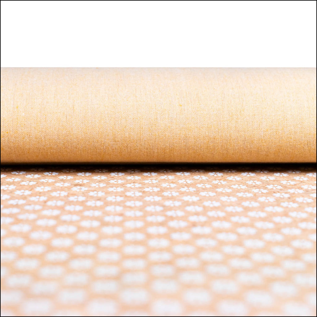 Delicate Daisy Charm: Fresh And Natural White Floral Cork Fabric Cof-463-A Cork Fabric
