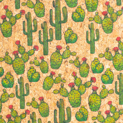 Desert Cactus Patterns Cork Fabric Cof-254 Cork Fabric