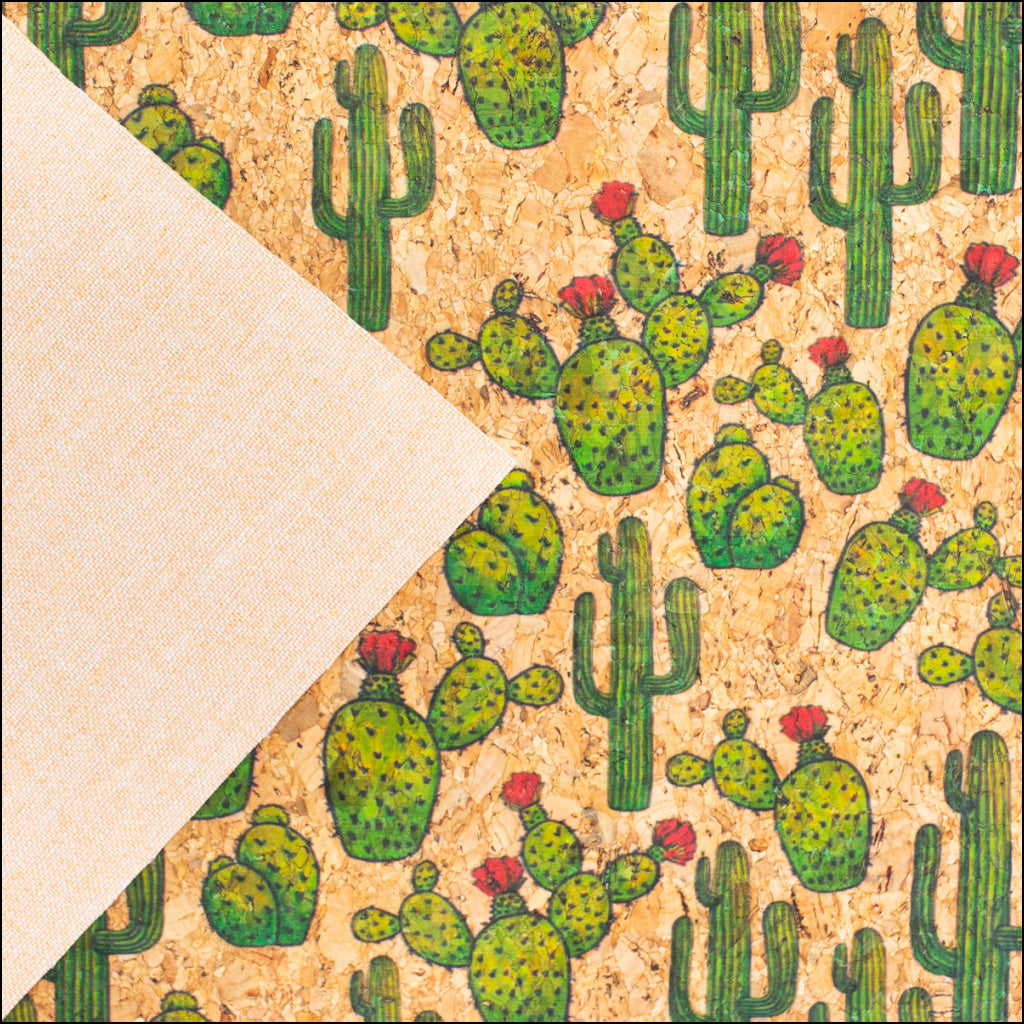 Desert Cactus Patterns Cork Fabric Cof-254 Cork Fabric