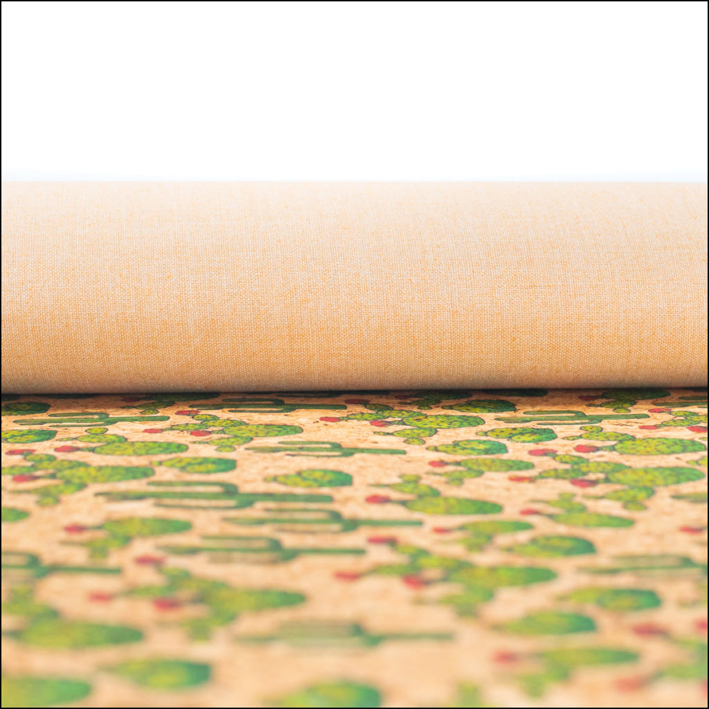 Desert Cactus Patterns Cork Fabric Cof-254 Cork Fabric