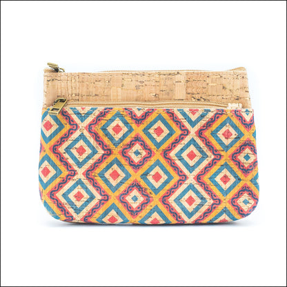 Double Zipper Cork Pouch Coin Purse BAGD-302 (10units) BAGD-302-D-5 UNITS Flash Sales